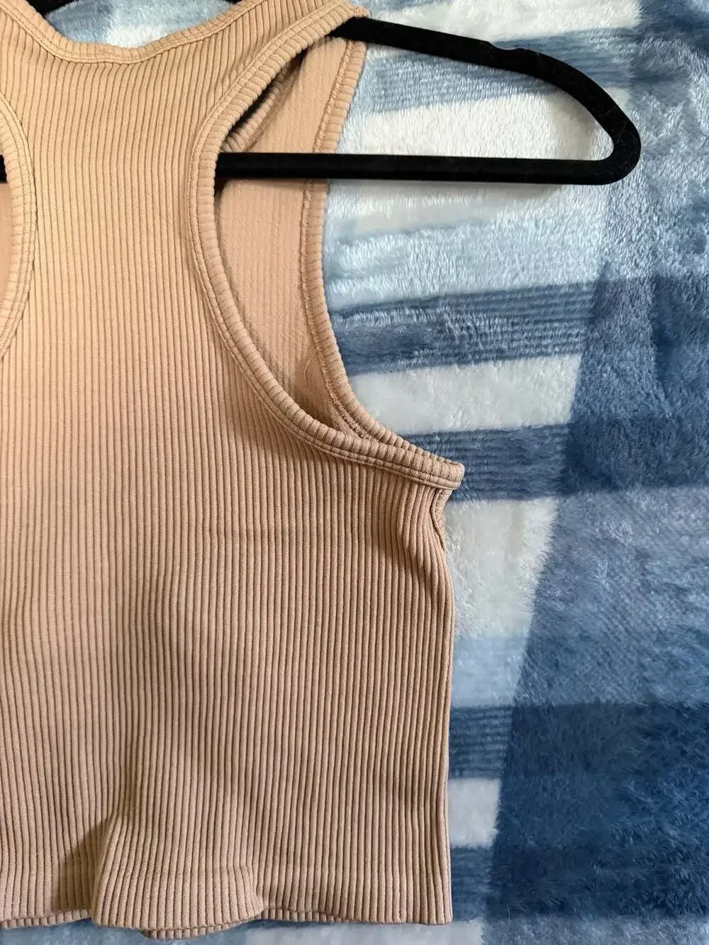 Dynamic Ribbed Sculpt Tank Top - Tan - Picture 6 of 6